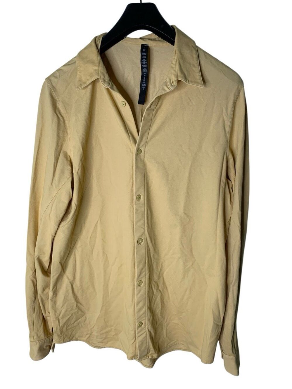 Lululemon commission long sleeve shirt pale yellow men's size large M3DJOS
